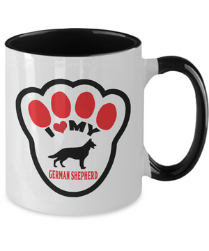I Love My German Shepherd - 2-toned Doggie Mug