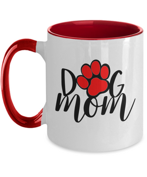 Dog Mom - 2 Toned 11 oz BFF Rescue Dog Novelty Ceramic Mug Gift