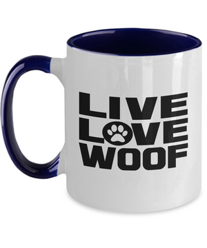 Live Love Woof 2-toned Doggie Mug