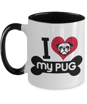 I Love My Pug - 2 toned Ceramic Novelty Dog Lover Gift Mug