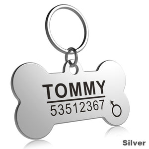 Stainless Steel ID Tag Engraved with name telephone