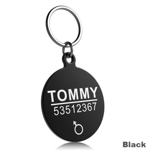 Stainless Steel ID Tag Engraved with name telephone