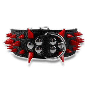 2" Wide Sharp Spiked Studded Leather Dog Collars